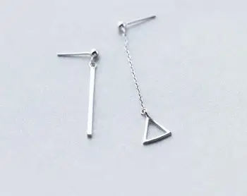 Real. 925 Sterling Silver Asymmetric triangle &Lucky Straight Bar Dangle Earrings Long geometric jewelry round Ball GTLE883
Real. 925 Sterling Silver Asymmetric triangle &Lucky Straight Bar Dangle Earrings Long geometric jewelry round Ball GTLE883