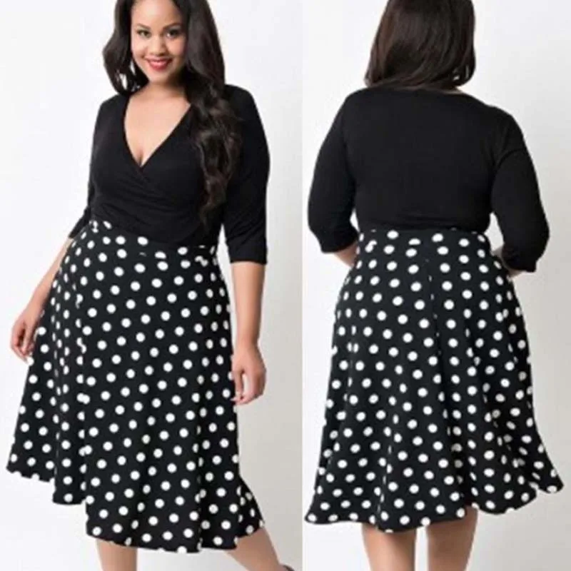 Europe and the United States large size dress V-neck fat people big swing color dress
Europe and the United States large size dress V-neck fat people big swing color dress