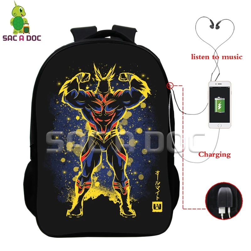 Anime My Hero Academia Allmight Fluorescence Backpack Boys Girls Multifunction USB Charging Headphone Jack Daily Travel Bags
Anime My Hero Academia Allmight Fluorescence Backpack Boys Girls Multifunction USB Charging Headphone Jack Daily Travel Bags