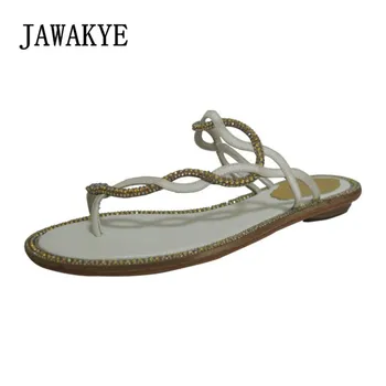 Crystal Embellished Flat Slippers Bohemian Summer Beach Shoes Dress Slides for Women Flip Flops
Crystal Embellished Flat Slippers Bohemian Summer Beach Shoes Dress Slides for Women Flip Flops