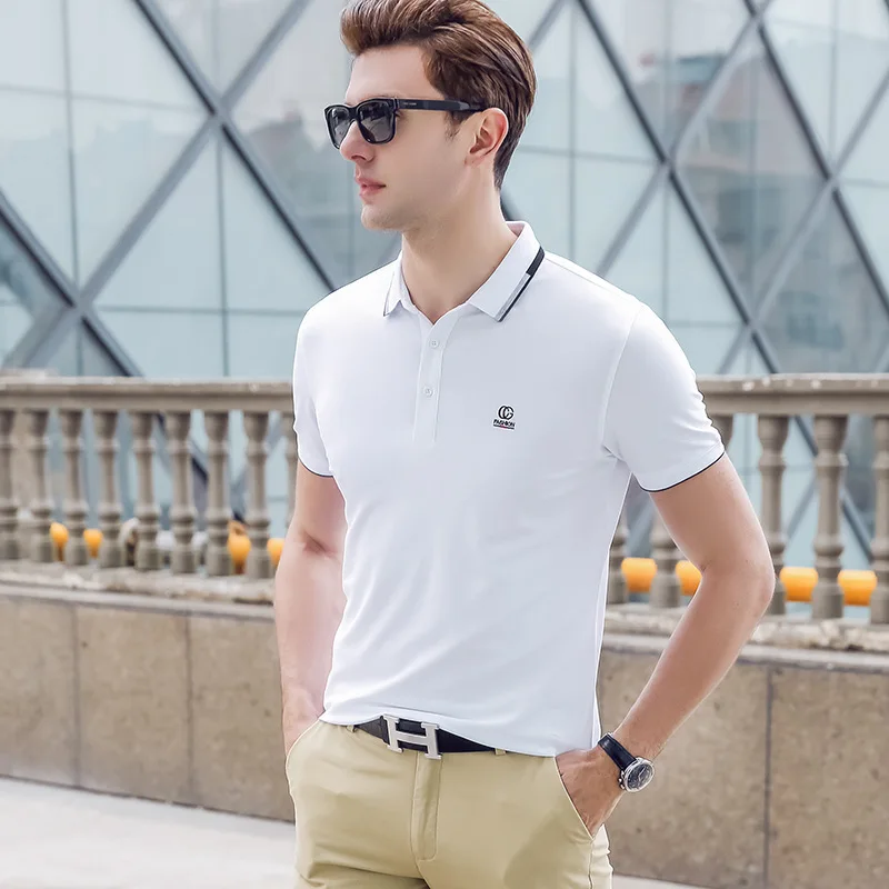 Summer Brand Men Polo Shirt Short Sleeve Breathable Cotton Blend Casual Silm Fit Polos Para Hombre Fashion Embroidery Polo Homme
Summer Brand Men Polo Shirt Short Sleeve Breathable Cotton Blend Casual Silm Fit Polos Para Hombre Fashion Embroidery Polo Homme