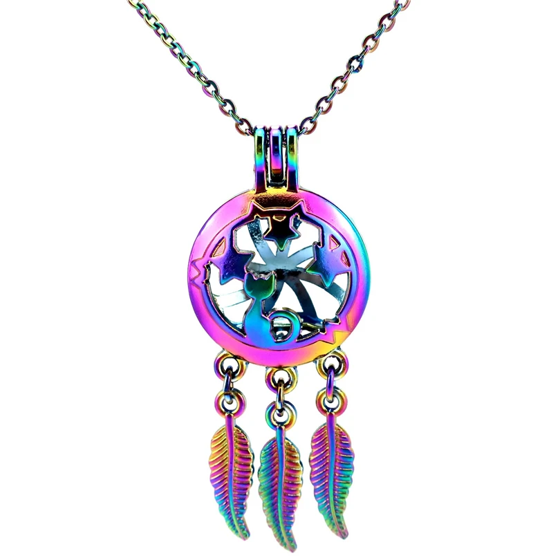 C764 Rainbow Color Beaty Dream Catcher Star Cat Leaf Cage Pendant Aroma Essential Oil Diffuser Locket Necklace
C764 Rainbow Color Beaty Dream Catcher Star Cat Leaf Cage Pendant Aroma Essential Oil Diffuser Locket Necklace