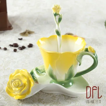 3D Enamel Rose Coffee Mugs Tea Cups With Saucer Spoon Lover Gift Creative Coffeeware
3D Enamel Rose Coffee Mugs Tea Cups With Saucer Spoon Lover Gift Creative Coffeeware