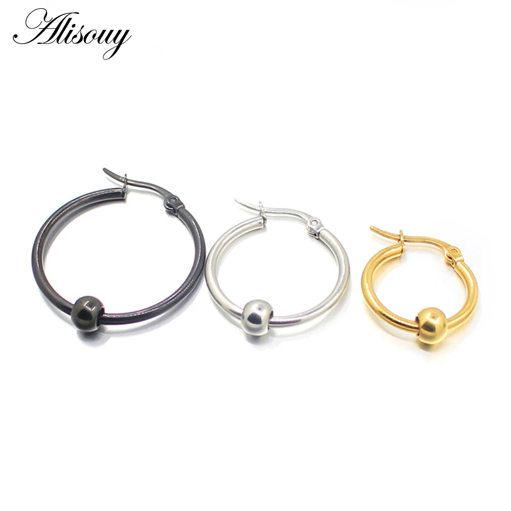 Alisouy Black Silver Gold color Stainless Steel Earrings Unisex Small Ball Big Hoop Earrings Party Gift, 3 colors 10mm-30mm
Alisouy Black Silver Gold color Stainless Steel Earrings Unisex Small Ball Big Hoop Earrings Party Gift, 3 colors 10mm-30mm