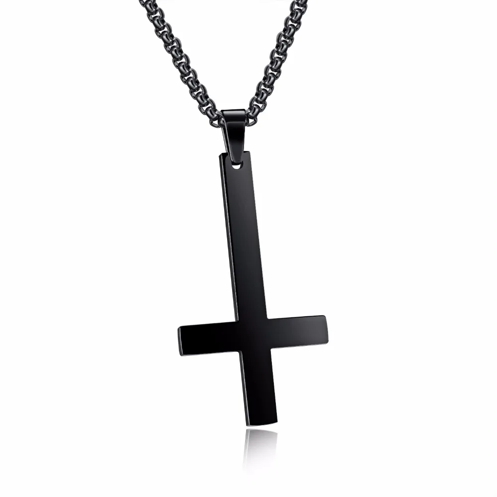 55mm Inverted Cross Pendant Necklace for Men Stainless Steel Choker Crux de Sanctus Petrus Jewelry Gothic Saint Petrine Cross
55mm Inverted Cross Pendant Necklace for Men Stainless Steel Choker Crux de Sanctus Petrus Jewelry Gothic Saint Petrine Cross
