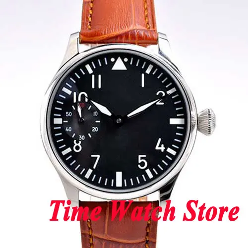 Parnis 44mm 6497 hand winding Polished Men's watch waterproof luminous black dial luminous brown leather strap P1
Parnis 44mm 6497 hand winding Polished Men's watch waterproof luminous black dial luminous brown leather strap P1