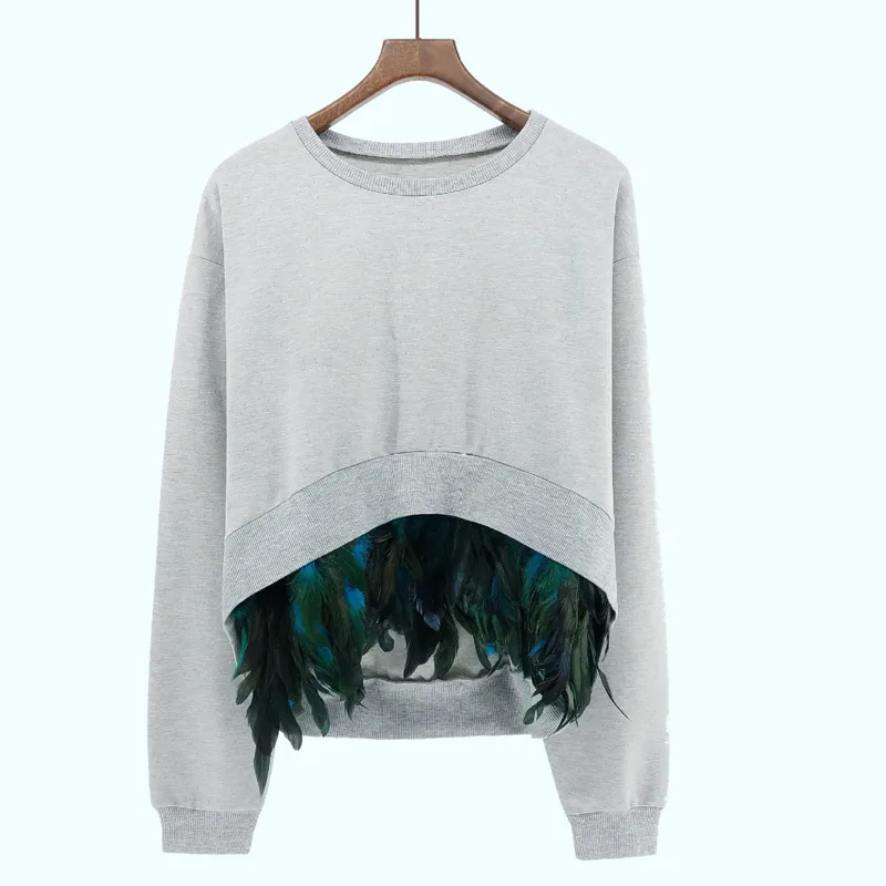 LANMREM 2019 Fashion Women Autumn O-neck Long Batwing Sleeve Feather Patchwork Sweatshirt Female Tops Hot Sale EF336
LANMREM 2019 Fashion Women Autumn O-neck Long Batwing Sleeve Feather Patchwork Sweatshirt Female Tops Hot Sale EF336