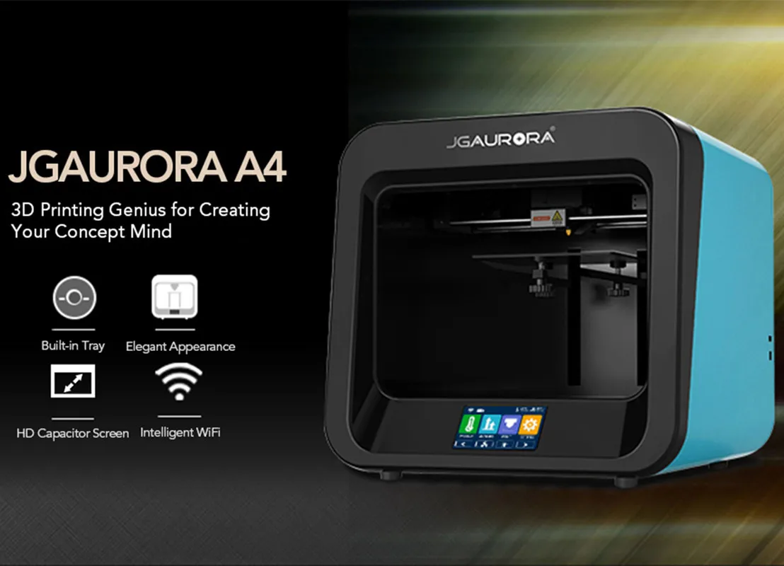JGAURORA A4 3D-принтеры Высокая точность образование Desktop 3d печати 4 3 дюймов HD мини