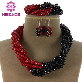 Fashion Black&Red Cyrstal Jewelry Set 6 Rows Twisted African Beaded Costume Jewelry Set GS155
Fashion Black&Red Cyrstal Jewelry Set 6 Rows Twisted African Beaded Costume Jewelry Set GS155