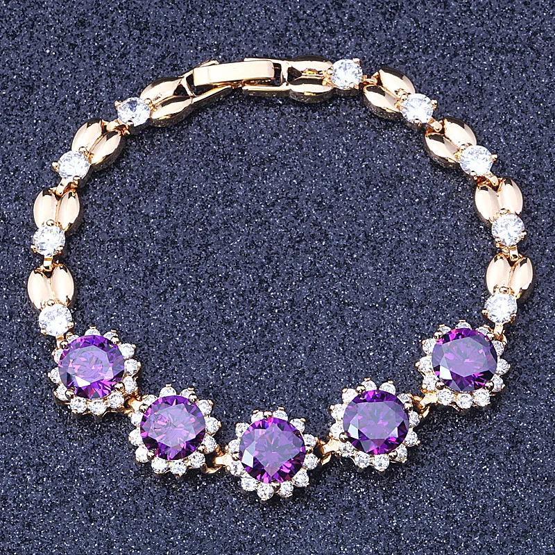Hot Sale Rare Glod Plated Purple Cubic Zirconia Round-shaped Jewelry Bracelets snap button jewelry S054
Hot Sale Rare Glod Plated Purple Cubic Zirconia Round-shaped Jewelry Bracelets snap button jewelry S054