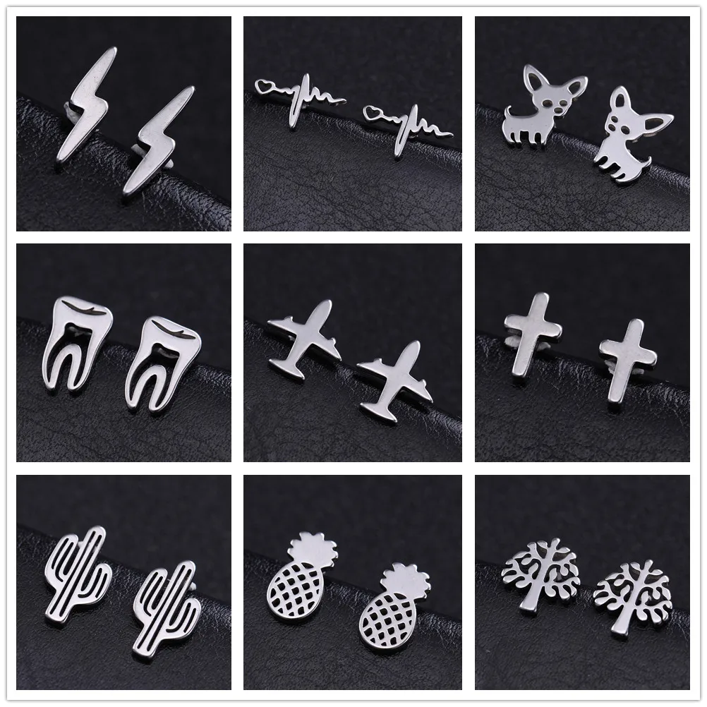 Skyrim Cross Airplane Chihuahua Small Earring Stainless Steel Cactus Mini Ear Stud Earrings Fashion Jewelry Women Girls Gift
Skyrim Cross Airplane Chihuahua Small Earring Stainless Steel Cactus Mini Ear Stud Earrings Fashion Jewelry Women Girls Gift