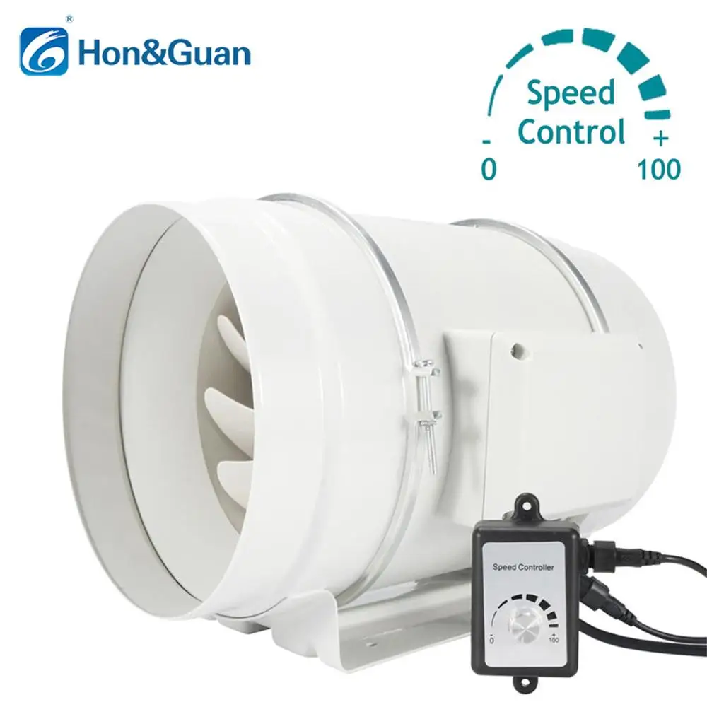 8'' Ventilation Inline Duct Fan with Variable Speed Controller; EC Motor 110V-240V Exhaust Fans; Speed Controller in 0 to 100%
8'' Ventilation Inline Duct Fan with Variable Speed Controller; EC Motor 110V-240V Exhaust Fans; Speed Controller in 0 to 100%