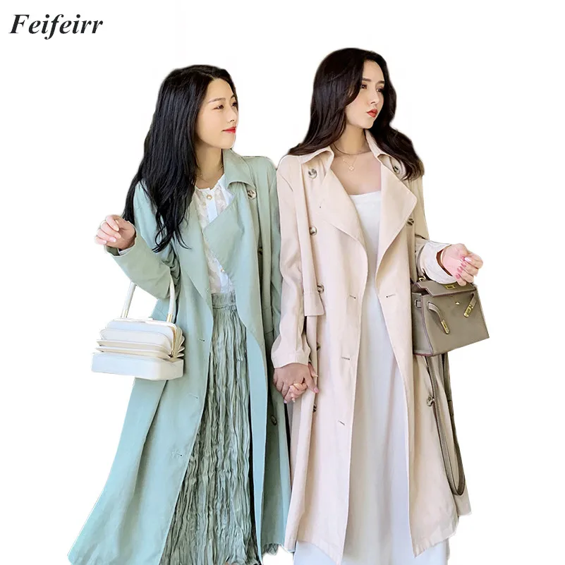 Spring Autumn 2019 Korean Fashion Candy-colored double-breasted elegant lapel Coat Mujer temperament Belt Windbreak
Spring Autumn 2019 Korean Fashion Candy-colored double-breasted elegant lapel Coat Mujer temperament Belt Windbreak