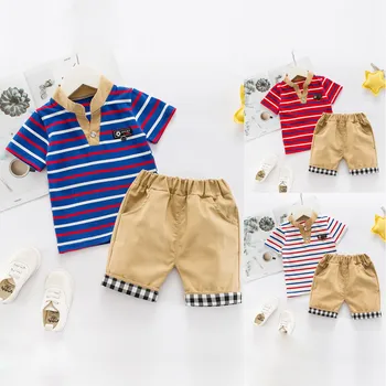 Baby Boy Gentleman Clothes Sets Newborn Children Outfit Stripe T-Shirt Plaid Shorts 2Piece kit Dropshipping vetement bébé garçon
Baby Boy Gentleman Clothes Sets Newborn Children Outfit Stripe T-Shirt Plaid Shorts 2Piece kit Dropshipping vetement bébé garçon