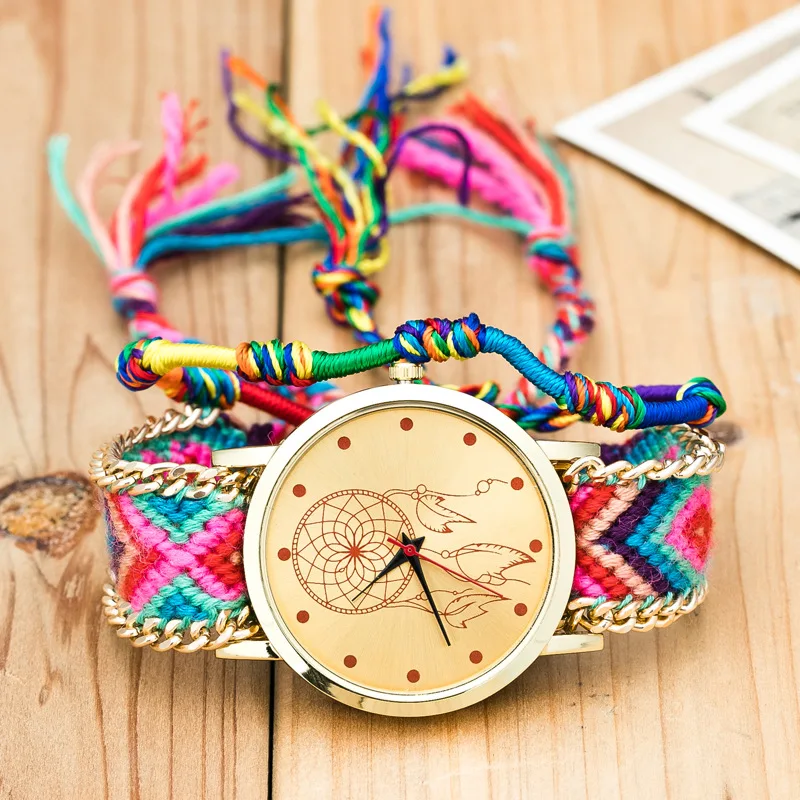 10 Color Bohemian Bracelet Watch Ethnic Style Hand-woven Wrist Watch Multicolor Belt Fashion Hand Rope Quartz Women Watch
10 Color Bohemian Bracelet Watch Ethnic Style Hand-woven Wrist Watch Multicolor Belt Fashion Hand Rope Quartz Women Watch