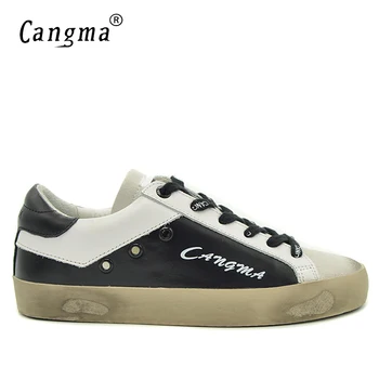 CANGMA Black And White Sneakers Men Shoes Luxury Genuine Leather Suede Male Shoe Adult Casual Breathable Retro Footwear Fashion
CANGMA Black And White Sneakers Men Shoes Luxury Genuine Leather Suede Male Shoe Adult Casual Breathable Retro Footwear Fashion