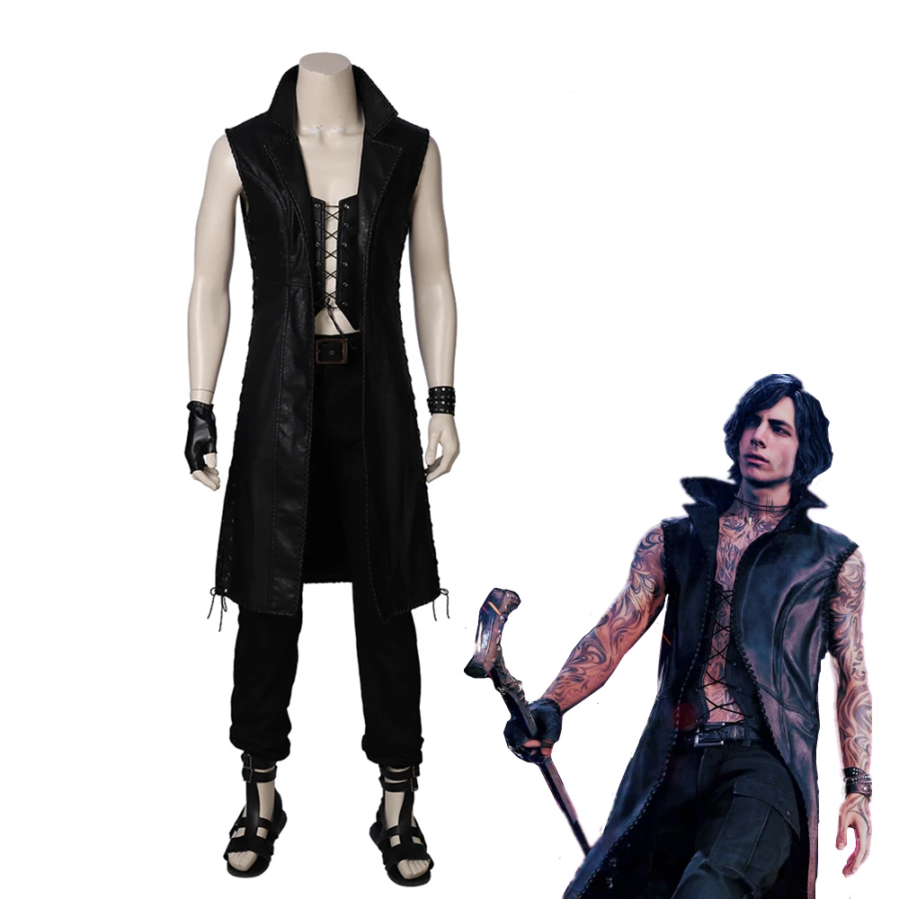 NEW Halloween game Devil May Cry 5 cosplay V cosplay Costume long leather jacket boots custom made size set High Quality
NEW Halloween game Devil May Cry 5 cosplay V cosplay Costume long leather jacket boots custom made size set High Quality