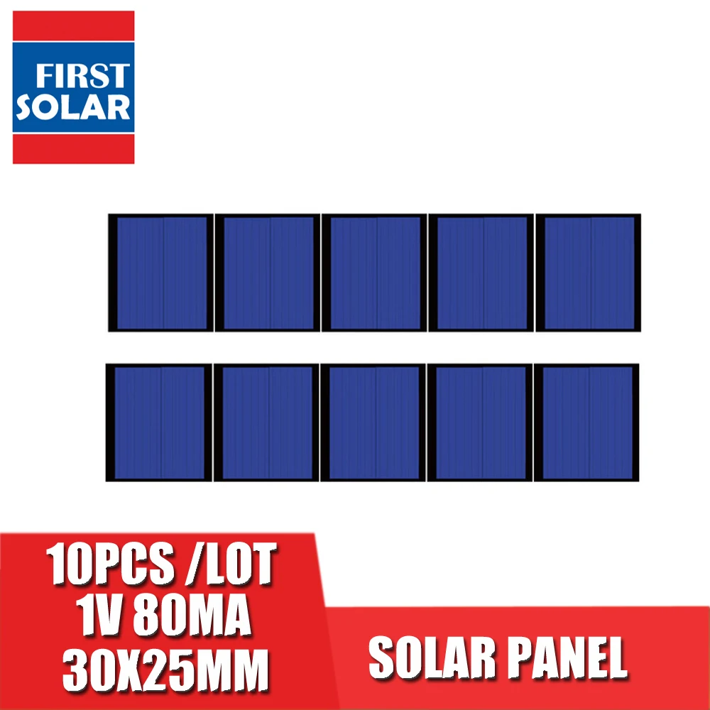 10 шт. 1 в постоянного тока 80 ма стандартная солнечная панель эпоксидный