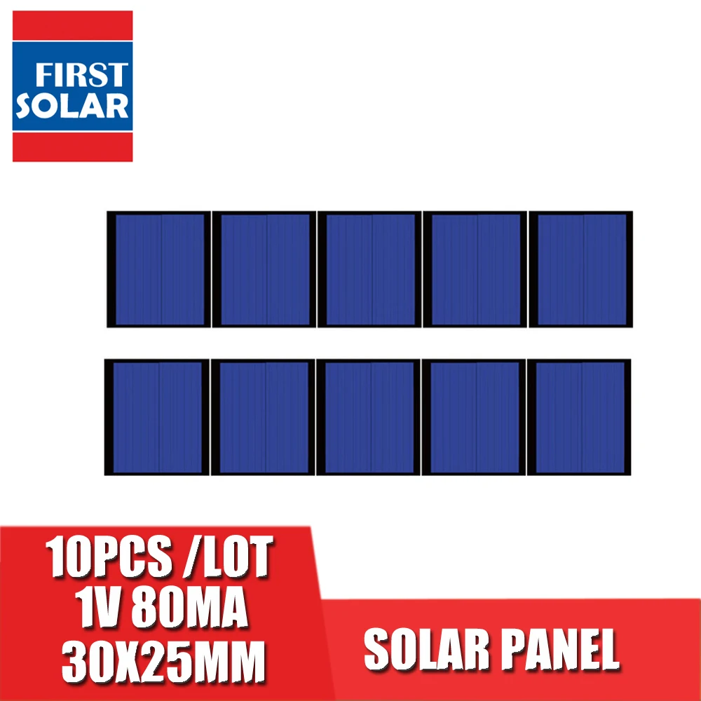 10pcs 1V DC 80mA Solar Panel Standard Epoxy Polycrystalline Silicon DIY Battery Power Charge Module Mini Solar Cell toy
10pcs 1V DC 80mA Solar Panel Standard Epoxy Polycrystalline Silicon DIY Battery Power Charge Module Mini Solar Cell toy