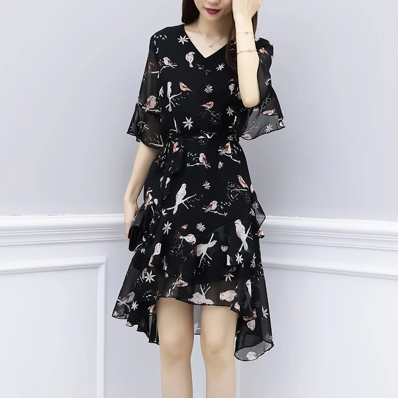 5xl plus big size women clothing 2018 spring summer style autumn korean floral horn sleeve chiffon falbala dress female Y1397
5xl plus big size women clothing 2018 spring summer style autumn korean floral horn sleeve chiffon falbala dress female Y1397