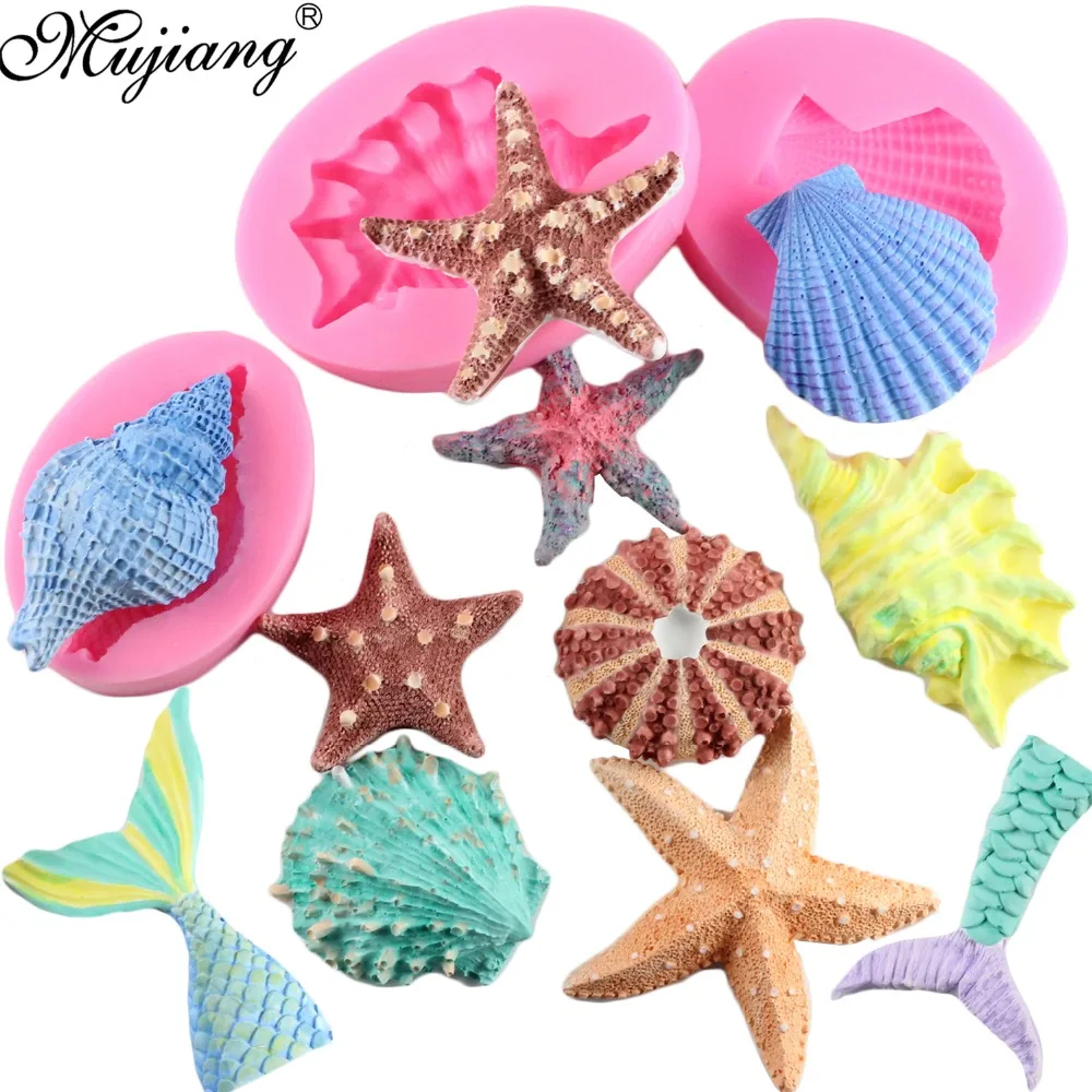Sea Conch Starfish Shell Tail Shape Fondant Cake Candy Silicone Molds DIY Cake Decorating Tools Soap Resin Clay Chocolate Moulds
Sea Conch Starfish Shell Tail Shape Fondant Cake Candy Silicone Molds DIY Cake Decorating Tools Soap Resin Clay Chocolate Moulds