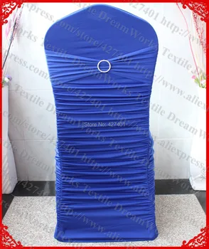 NO.29 Royal Blue Ruffled Lycra/Spandex Chair Covers With Lycra Band&One Row Diamond Buckle&Pin For Wedding Banquet Decoration
NO.29 Royal Blue Ruffled Lycra/Spandex Chair Covers With Lycra Band&One Row Diamond Buckle&Pin For Wedding Banquet Decoration
