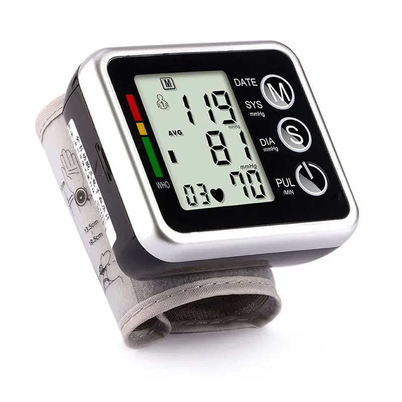 Health Care Automatic Wrist Blood Pressure Monitor Germany Chip Portable LCD Display Tonometer Digital Sphygmomanometer
Health Care Automatic Wrist Blood Pressure Monitor Germany Chip Portable LCD Display Tonometer Digital Sphygmomanometer
