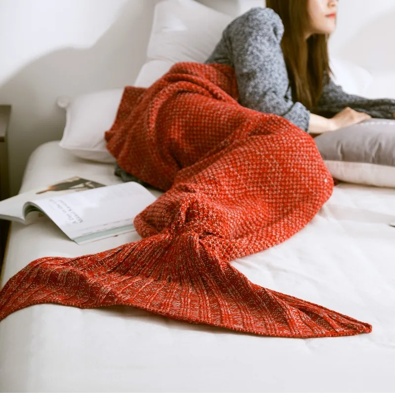 Mermaid Tail Blanket Adult Yarn Knitted Handmade Crochet Mermaid Blanket Kids Baby Throw Bed Wrap Soft Sleeping 3 Sizes 1PCS/Lot
Mermaid Tail Blanket Adult Yarn Knitted Handmade Crochet Mermaid Blanket Kids Baby Throw Bed Wrap Soft Sleeping 3 Sizes 1PCS/Lot