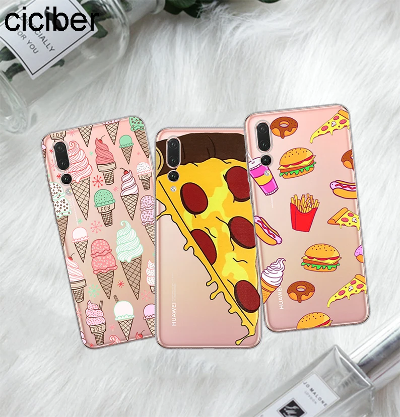 

ciciber Pizza Food For Huawei P20 P30 Pro Lite P Smart 2019 Soft TPU Phone Cases For P10 P9 P8 Plus Lite mini 2017 Fundas Coque