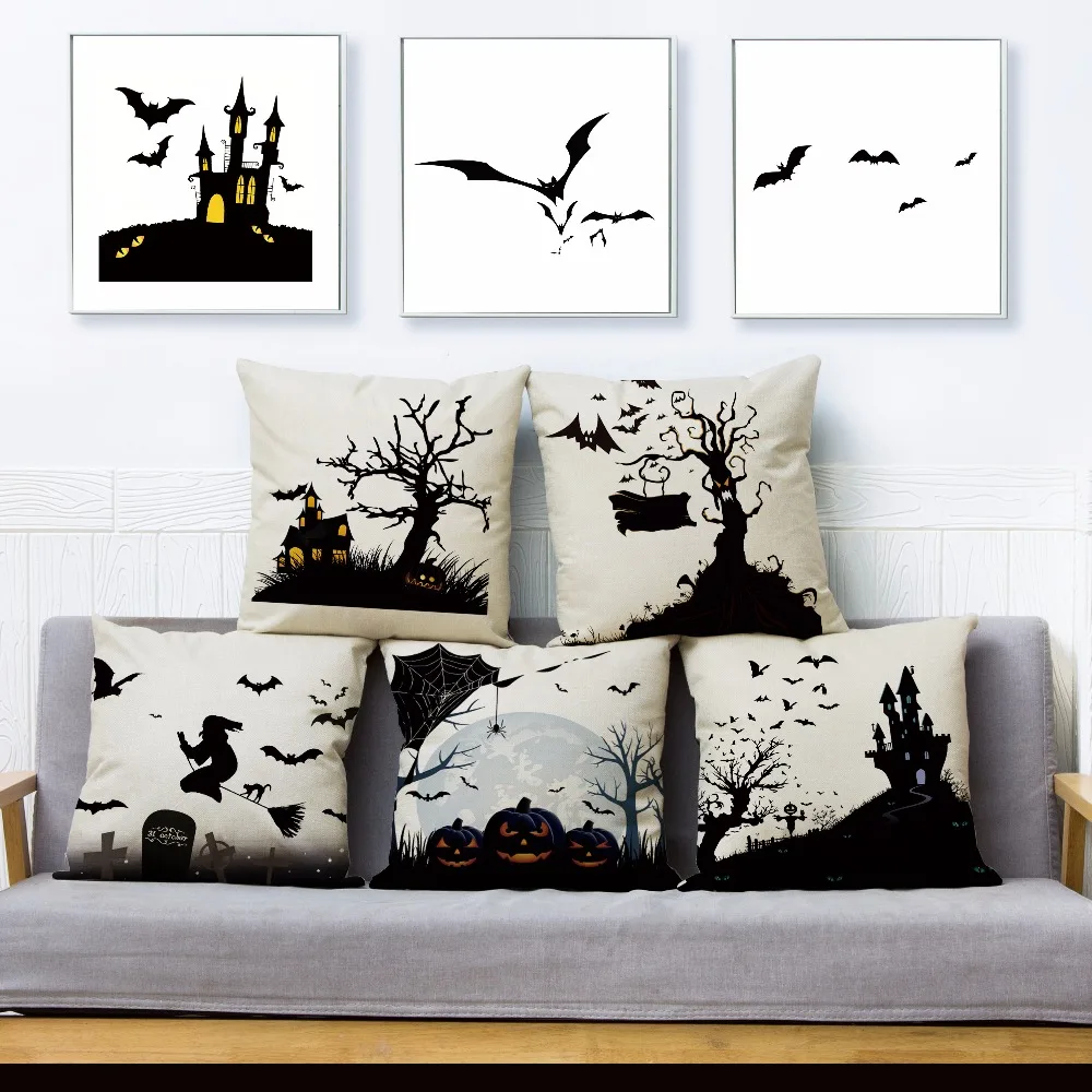 Cartoon Halloween Castle Bat Print Throw Pillow Cover 45*45 Square Cushion Covers Linen Pillows Cases Sofa Home Decor Pillowcase
Cartoon Halloween Castle Bat Print Throw Pillow Cover 45*45 Square Cushion Covers Linen Pillows Cases Sofa Home Decor Pillowcase