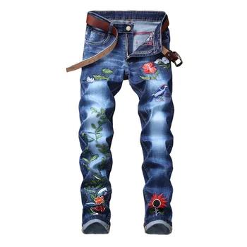 Mcikkny Fashion Hip Hop Men Embroidered Jeans Pants Slim Fit Casual Flower Printed Biker Cotton Denim Jeans Trousers Black Blue
Mcikkny Fashion Hip Hop Men Embroidered Jeans Pants Slim Fit Casual Flower Printed Biker Cotton Denim Jeans Trousers Black Blue