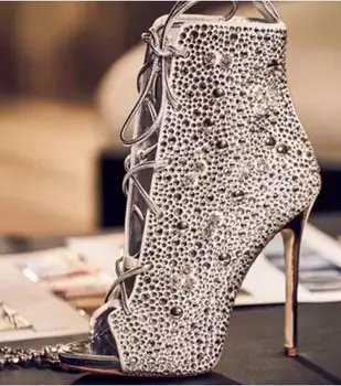 Abesire Woman Luxury Rhinestone Decorated High Heels Gladiator Sandals Boots Gilrs Lace-up Shoes For Ladies Peep Toe Ankle Boots
Abesire Woman Luxury Rhinestone Decorated High Heels Gladiator Sandals Boots Gilrs Lace-up Shoes For Ladies Peep Toe Ankle Boots