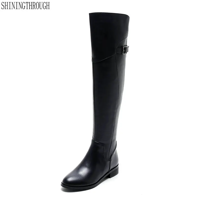 New natrual genuine leather low heel boots women over the knee high western boots woman winter warm shoes large size 34-42
New natrual genuine leather low heel boots women over the knee high western boots woman winter warm shoes large size 34-42