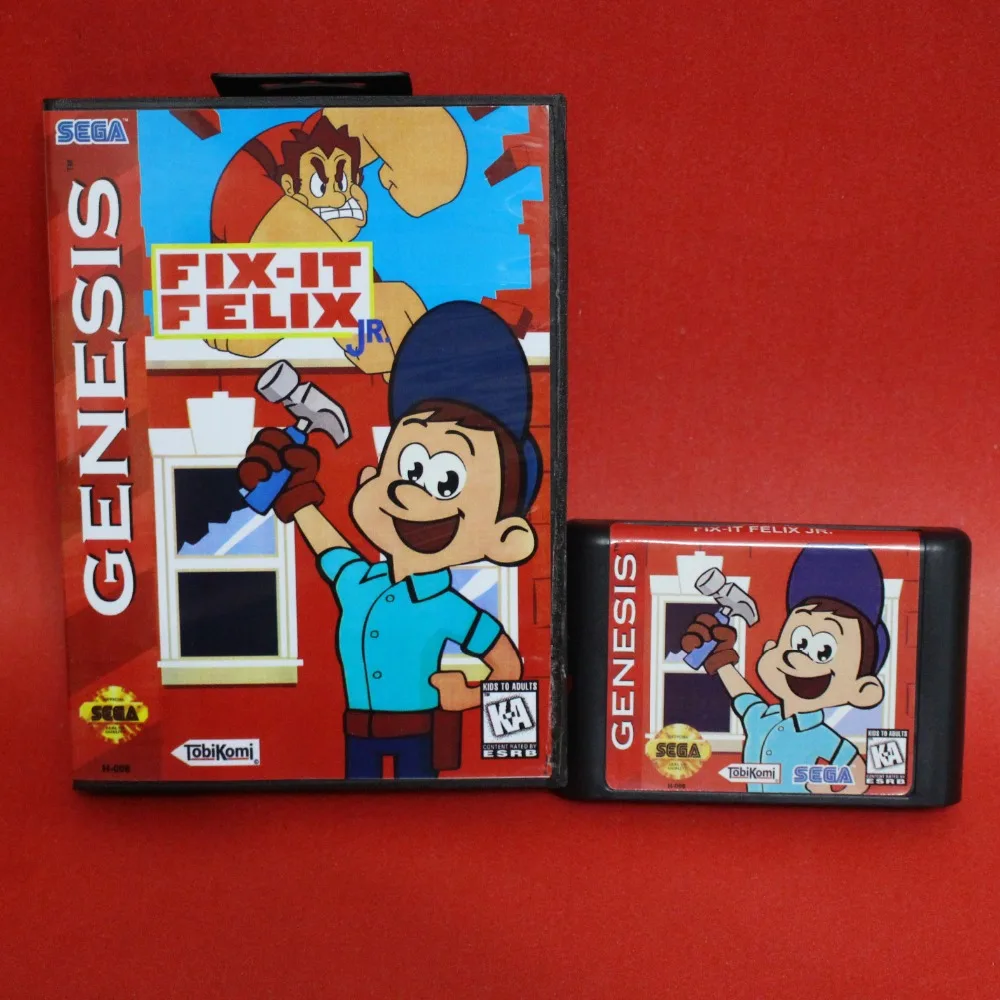 Fix It Felix Jr 16 bit MD card with Retail box for Sega MegaDrive Video Game console system
Fix It Felix Jr 16 bit MD card with Retail box for Sega MegaDrive Video Game console system