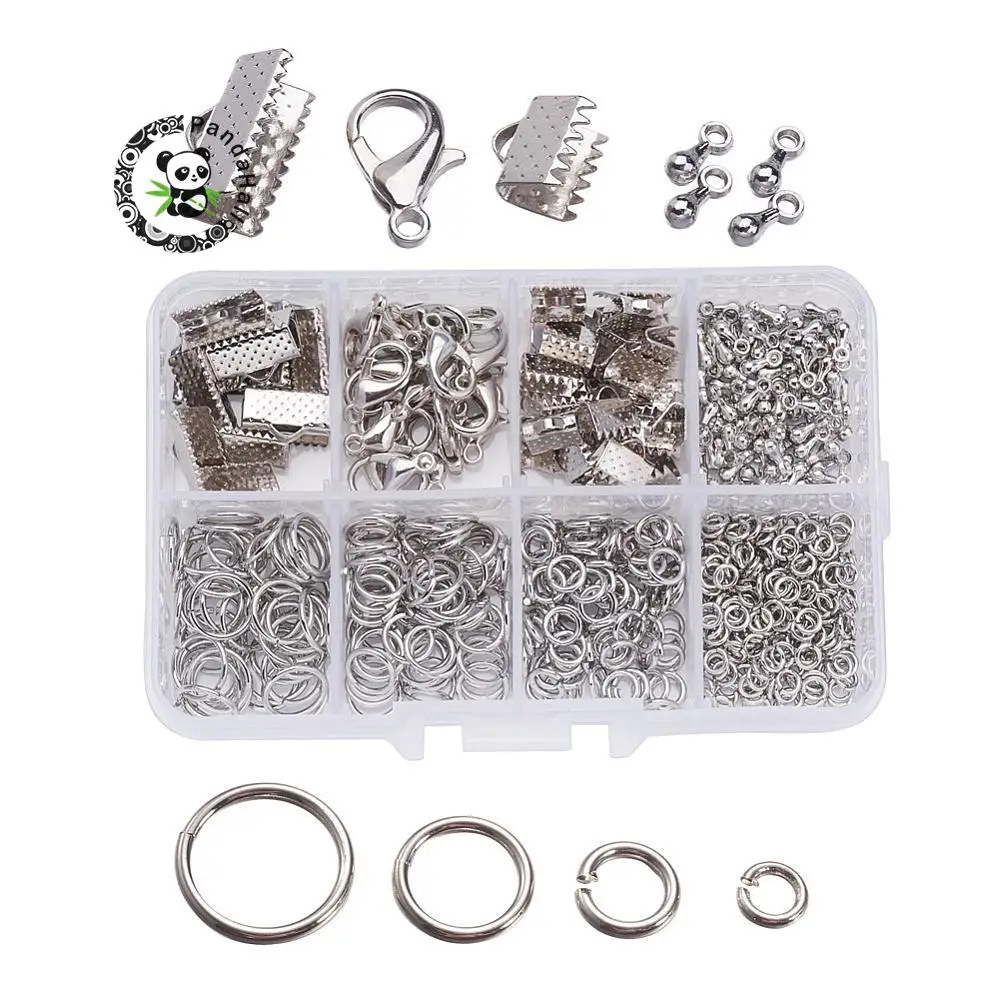 1box jewelry findings 20pcs alloy lobster claw clasps,45pcs iron ribbon ends, 40g brass jump rings,10g alloy drop end pieces F70
1box jewelry findings 20pcs alloy lobster claw clasps,45pcs iron ribbon ends, 40g brass jump rings,10g alloy drop end pieces F70