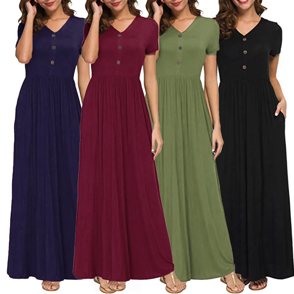 Womail Short Sleeve Solid Color Button Design Casual Party Packet Polyester Material V-Neck Simple Dress Women 19MAR26
Womail Short Sleeve Solid Color Button Design Casual Party Packet Polyester Material V-Neck Simple Dress Women 19MAR26