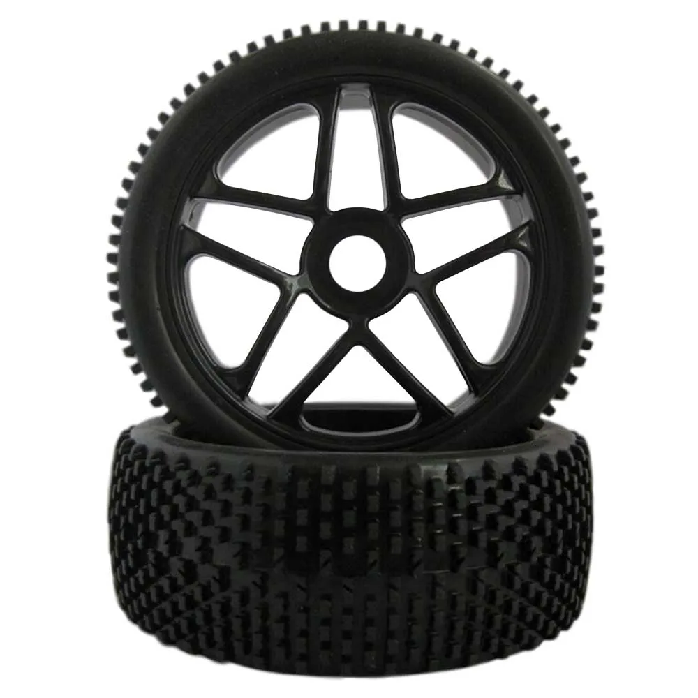 Image 4pcs Rc Wheels 1 8 Off Road Car Buggy Rim and Rubber Black Wheel Rims HUB HEX 17mm Rc Car Parts