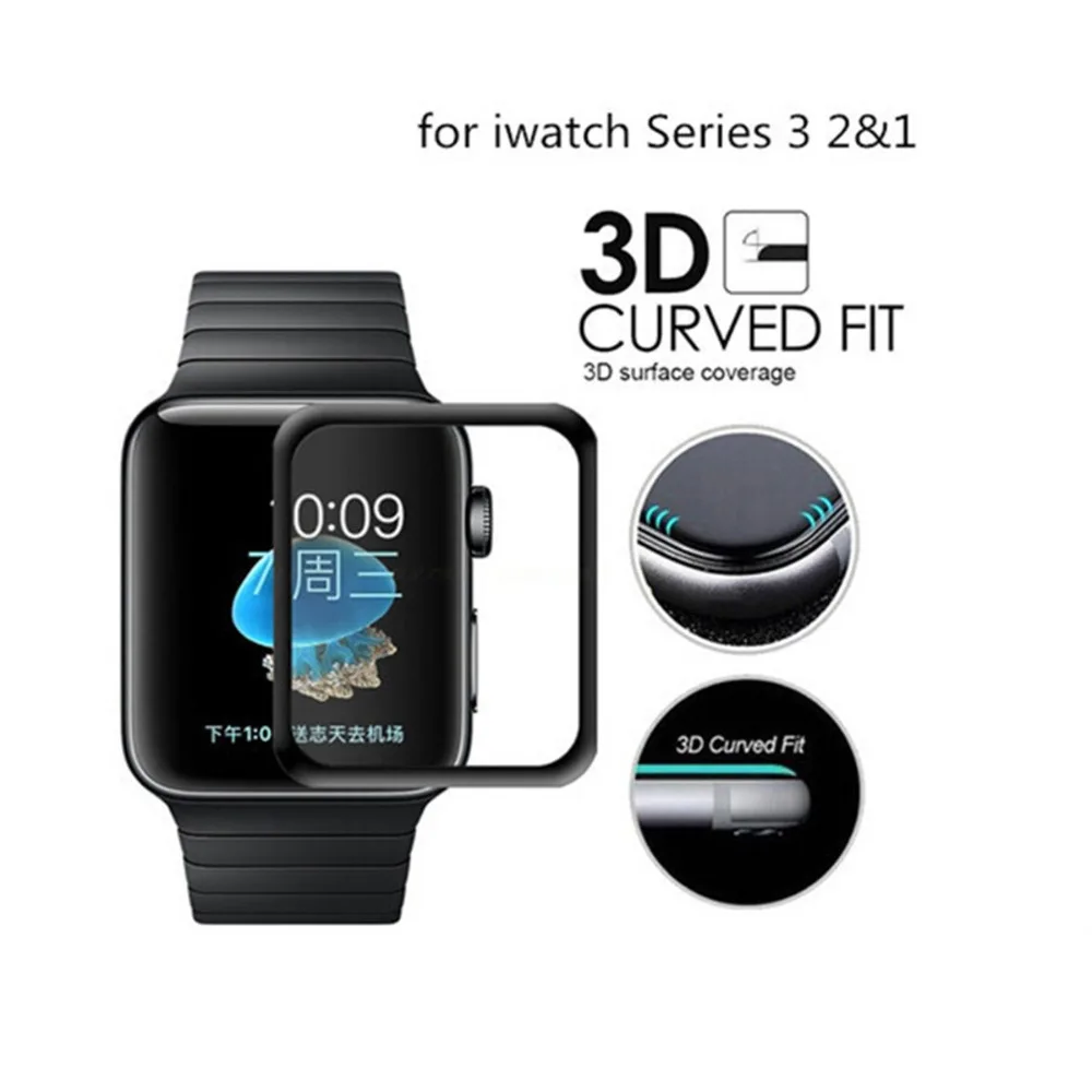 3D изогнутая защитная пленка из закаленного стекла для iwatch Apple Watch серии 1/2/3 38 мм 42