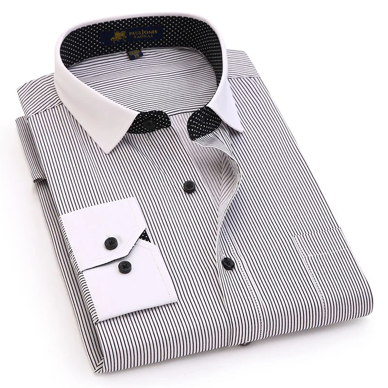 Mens Contrast Collar Fine Line Stripe Dress Shirt Patch Pocket Smart Casual Easy Care Long Sleeve Regular-fit Male Formal Shirts
Mens Contrast Collar Fine Line Stripe Dress Shirt Patch Pocket Smart Casual Easy Care Long Sleeve Regular-fit Male Formal Shirts