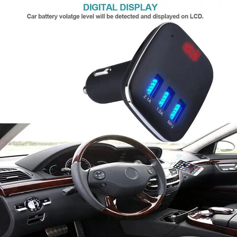 Car Styling LCD MP3 Player Radio FM Transmitter Wireless Bluetooth Dual USB Car Charger Kit CSL2018
Car Styling LCD MP3 Player Radio FM Transmitter Wireless Bluetooth Dual USB Car Charger Kit CSL2018