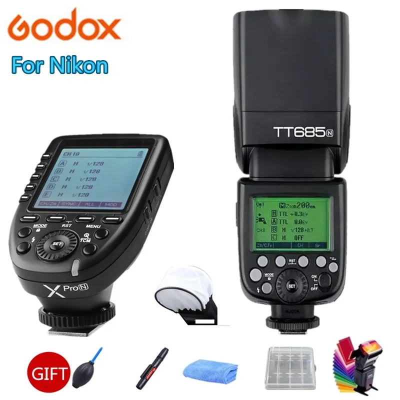 Godox TT685 TT685N TT685-N 2.4G Wireless HSS TTL Camera Flash Speedlite + X1T-N Trarnsmitter Trigger for Nikon DSLR Cameras
Godox TT685 TT685N TT685-N 2.4G Wireless HSS TTL Camera Flash Speedlite + X1T-N Trarnsmitter Trigger for Nikon DSLR Cameras