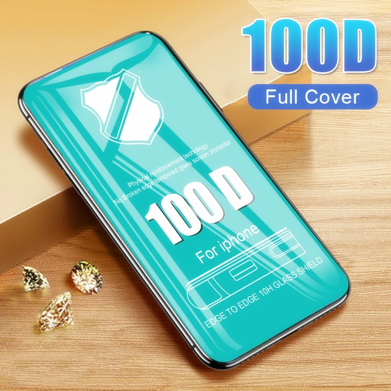 100D Full Cover Protective Glass On The For IPhone XR XS Max X Screen Protector Film For IPhone 8 7 6 6s Plus Tempered Glass
100D Full Cover Protective Glass On The For IPhone XR XS Max X Screen Protector Film For IPhone 8 7 6 6s Plus Tempered Glass