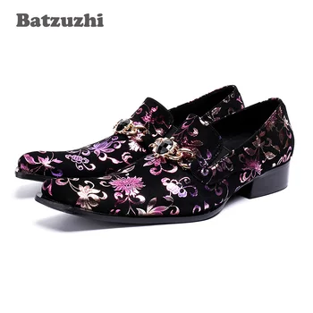 Batzuzhi Japanese Fashion Men Dress Shoes Square Toe Black Suede Business Shoes Print Flowers Party and Wedding Shoes Men, US12 
Batzuzhi Japanese Fashion Men Dress Shoes Square Toe Black Suede Business Shoes Print Flowers Party and Wedding Shoes Men, US12