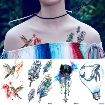 Colorful Birds Hummer Geometric Feather Temporary Tattoo Stickers Women Flash Waterproof Tatoos Body Art Drawing 3D Tattoo Fake
Colorful Birds Hummer Geometric Feather Temporary Tattoo Stickers Women Flash Waterproof Tatoos Body Art Drawing 3D Tattoo Fake