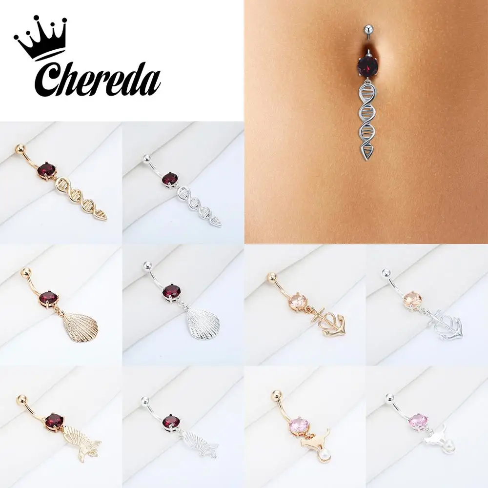 Chereda DNA Round Rhinestone Crystal Medical Belly Button Ring Shell Dangle Navel Body Jewelry Piercings Summer Beach Rings
Chereda DNA Round Rhinestone Crystal Medical Belly Button Ring Shell Dangle Navel Body Jewelry Piercings Summer Beach Rings
