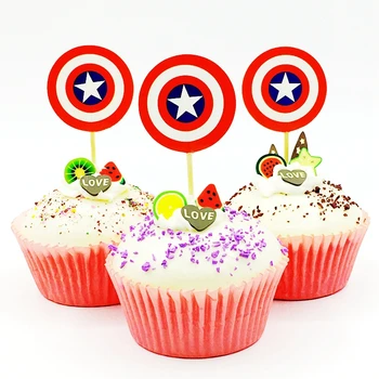 720pcs/lot Superhero Captain Shield Cupcake Toppers baby shower Boy Kids Birthday Party Decoration Cartoon Cake Flag Supplies
720pcs/lot Superhero Captain Shield Cupcake Toppers baby shower Boy Kids Birthday Party Decoration Cartoon Cake Flag Supplies