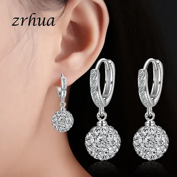 ZRHUA Authentic 925 Sterling Silver Shiny Ball Cubic Zircon Drop Earrings Gift pendientes oorbellen boucle d'oreille femmes
ZRHUA Authentic 925 Sterling Silver Shiny Ball Cubic Zircon Drop Earrings Gift pendientes oorbellen boucle d'oreille femmes