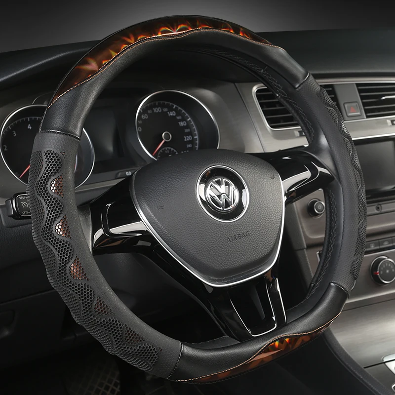 KKYSYELVA D Shape Steering-Wheel Black Auto Car Steering Wheel Cover Leather 38CM wheel cover Interior accessories
KKYSYELVA D Shape Steering-Wheel Black Auto Car Steering Wheel Cover Leather 38CM wheel cover Interior accessories