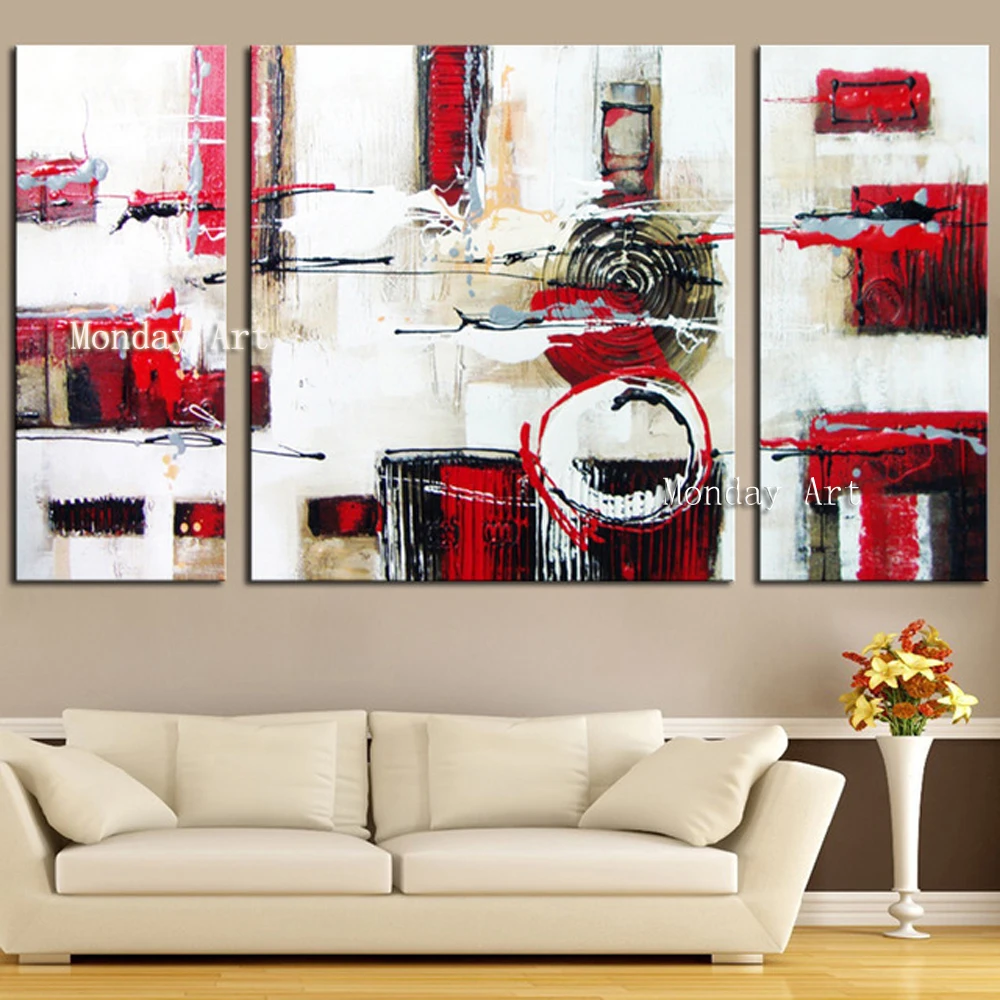 Hand-Painted-Unframed-Modern-Texture-Abstract-Canvas-Oil-Painting-Home-Decoration-Wall-Art-Pictures-Three-Pictures