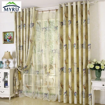 America Pastoral Style Natural Cotton and Linen Blockout Cloth Curtain Birds Printed Living Room Bedroom Curtain
America Pastoral Style Natural Cotton and Linen Blockout Cloth Curtain Birds Printed Living Room Bedroom Curtain
